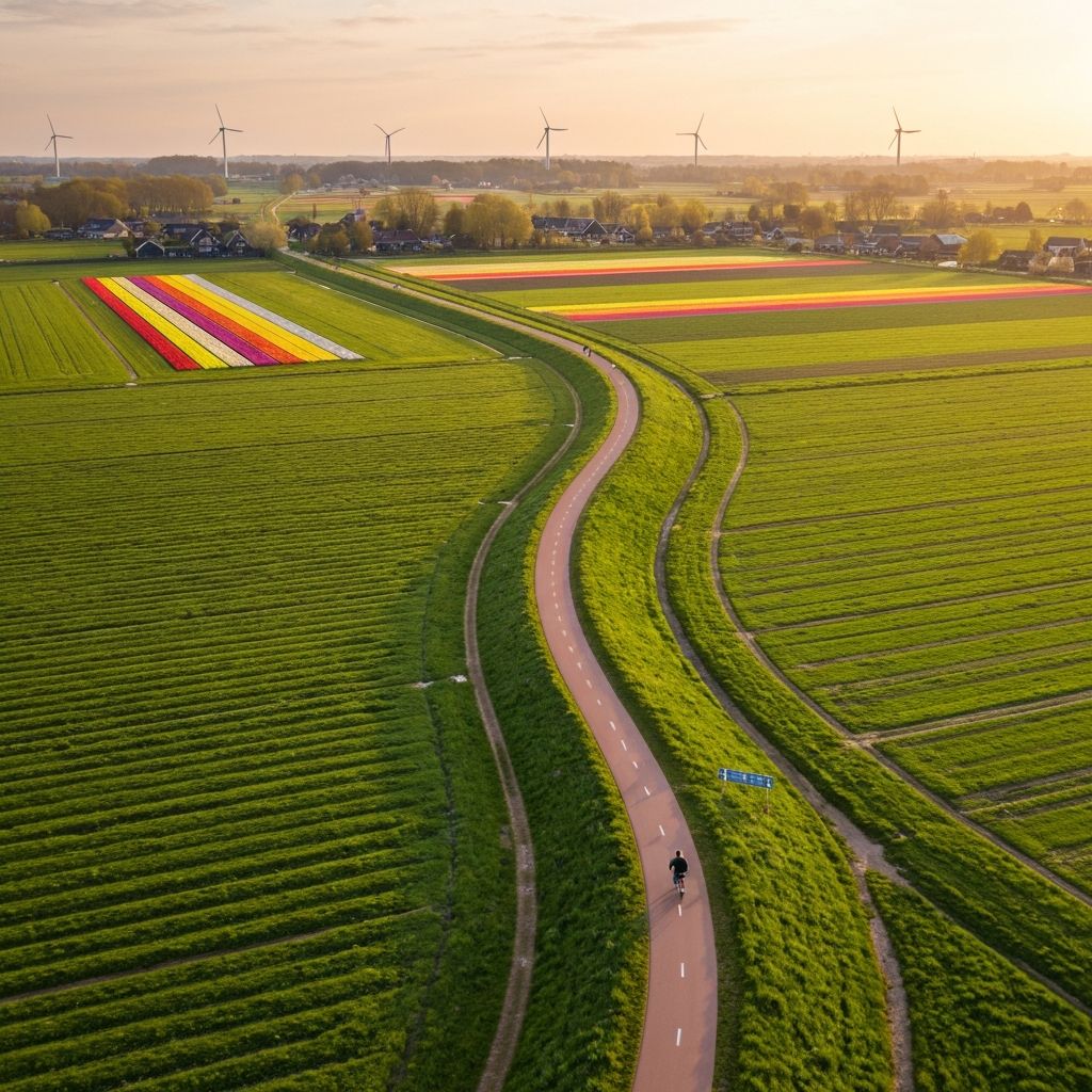 Cycling through Dutch countryside